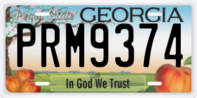 GA license plate PRM9374