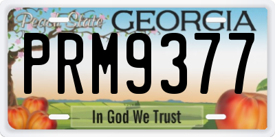 GA license plate PRM9377