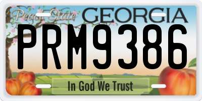 GA license plate PRM9386