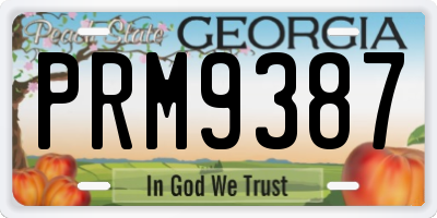 GA license plate PRM9387