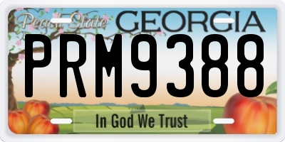GA license plate PRM9388