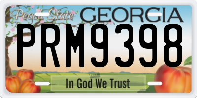 GA license plate PRM9398