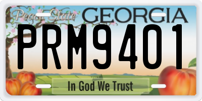 GA license plate PRM9401