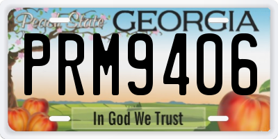 GA license plate PRM9406