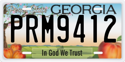 GA license plate PRM9412