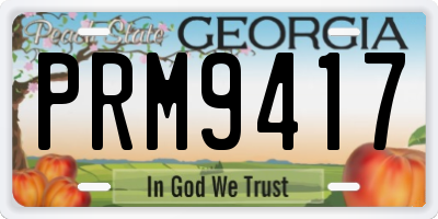 GA license plate PRM9417