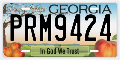 GA license plate PRM9424