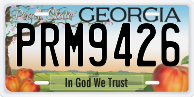 GA license plate PRM9426