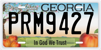GA license plate PRM9427