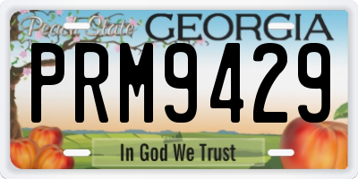 GA license plate PRM9429