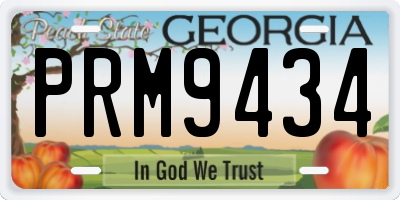 GA license plate PRM9434
