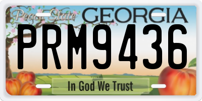 GA license plate PRM9436
