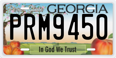 GA license plate PRM9450