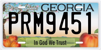 GA license plate PRM9451