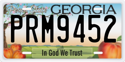 GA license plate PRM9452