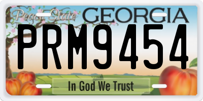 GA license plate PRM9454