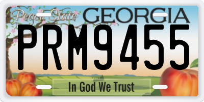 GA license plate PRM9455