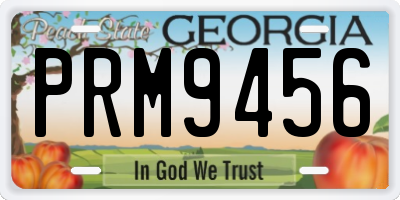 GA license plate PRM9456