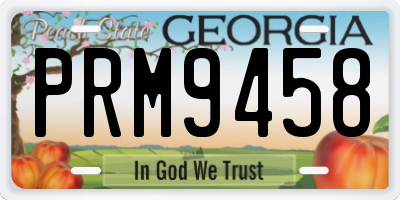 GA license plate PRM9458