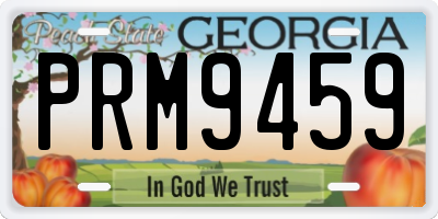 GA license plate PRM9459