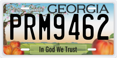 GA license plate PRM9462
