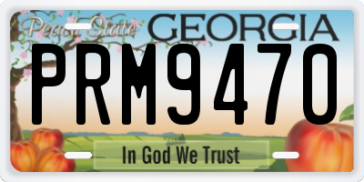 GA license plate PRM9470