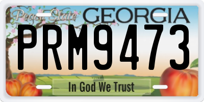 GA license plate PRM9473