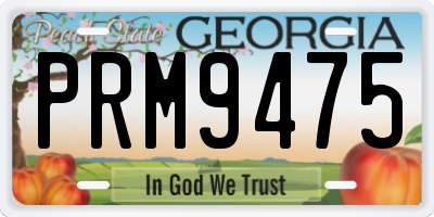 GA license plate PRM9475