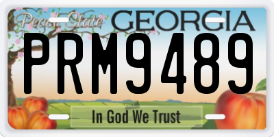 GA license plate PRM9489