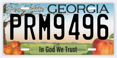 GA license plate PRM9496