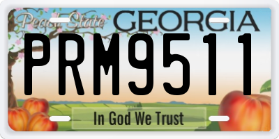 GA license plate PRM9511