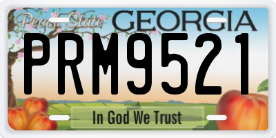 GA license plate PRM9521