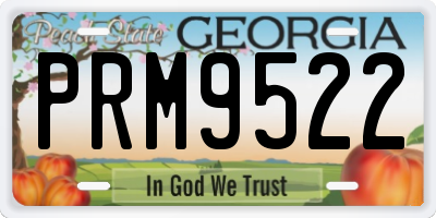 GA license plate PRM9522