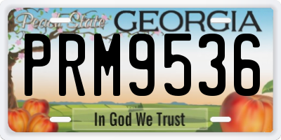 GA license plate PRM9536