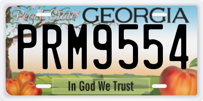 GA license plate PRM9554