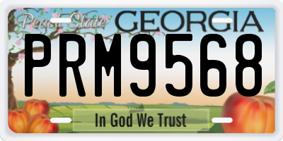 GA license plate PRM9568