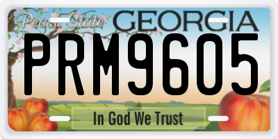 GA license plate PRM9605