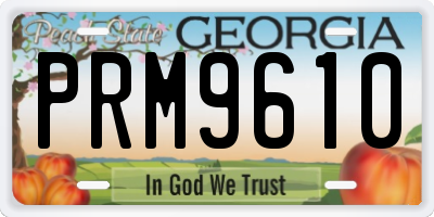 GA license plate PRM9610