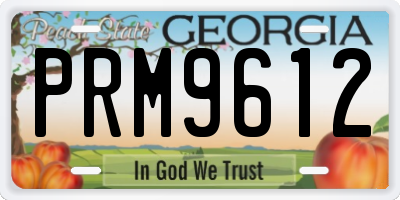 GA license plate PRM9612