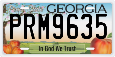 GA license plate PRM9635