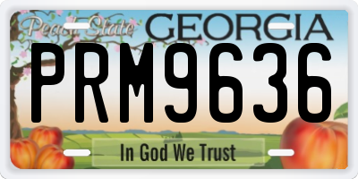 GA license plate PRM9636