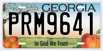 GA license plate PRM9641
