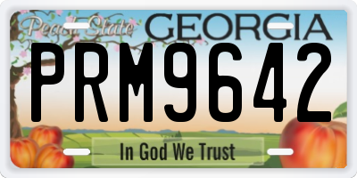 GA license plate PRM9642