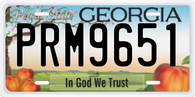 GA license plate PRM9651