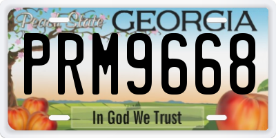 GA license plate PRM9668