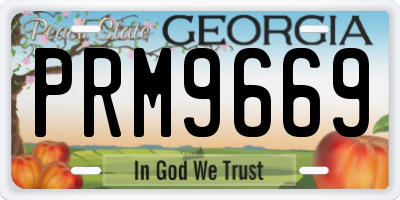 GA license plate PRM9669