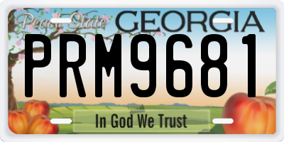 GA license plate PRM9681