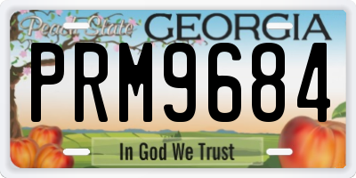 GA license plate PRM9684