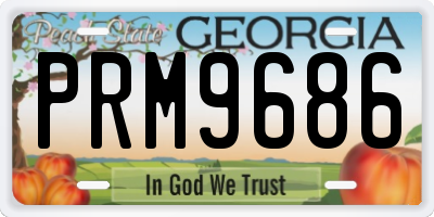GA license plate PRM9686