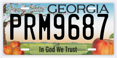 GA license plate PRM9687